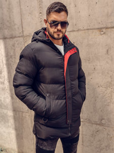 Homme Blouson d'hiver matelassé Noir Bolf 7330A