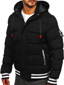 Homme Blouson d'hiver matelassé Noir Bolf HSS047