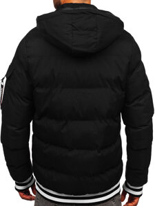 Homme Blouson d'hiver matelassé Noir Bolf HSS047