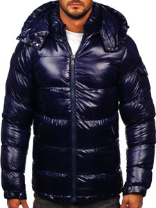 Homme Blouson d'hiver matelassée Bleu foncé Bolf 9976