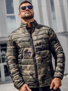 Homme Blouson d'hiver matelassée camo Vert Bolf SM80A