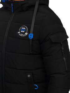 Homme Blouson d'hiver réversible Noir-Bleu Bolf SM23-506