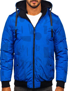 Homme Blouson d'hiver réversible Noir-Bleu Bolf SM23-506