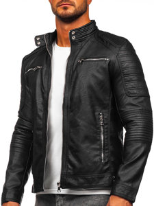 Homme Blouson en cuir Noir Bolf 11Z8055