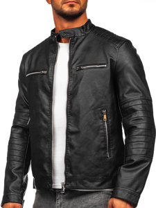 Homme Blouson en cuir Noir Bolf 11Z8066