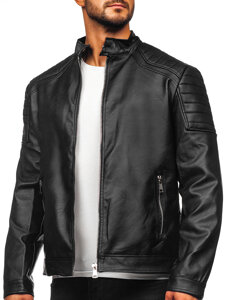 Homme Blouson en cuir Noir Bolf 11Z8139