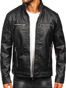 Homme Blouson en cuir Noir Bolf 11Z8150