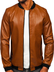 Homme Blouson en cuir bomber Camel Bolf 11Z8107