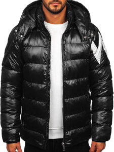 Homme Blouson matelassée d'hiver Noir Bolf 9981