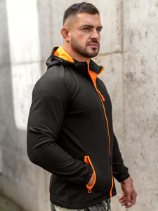 Homme Blouson softshell de transition Noir-Orange Bolf HH017A