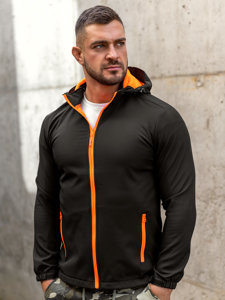 Homme Blouson softshell de transition Noir-Orange Bolf HH017A