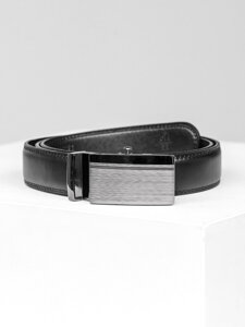 Homme Ceinture en cuir Noir Bolf C001