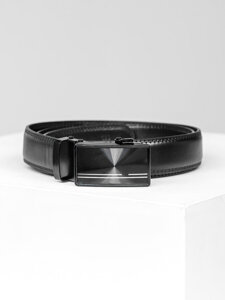 Homme Ceinture en cuir Noir Bolf C004