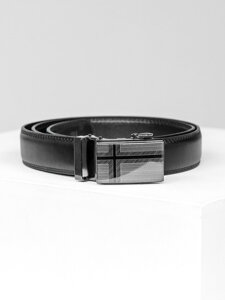 Homme Ceinture en cuir Noir Bolf C009