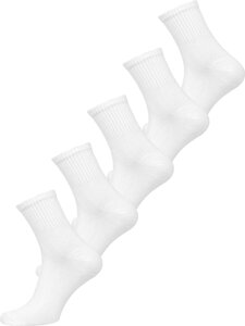 Homme Chaussettes Blanc Bolf A8007-5P 5 PACK