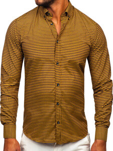 Homme Chemise à carreaux à manches longues Camel Bolf 22745