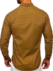 Homme Chemise à carreaux à manches longues Camel Bolf 22745