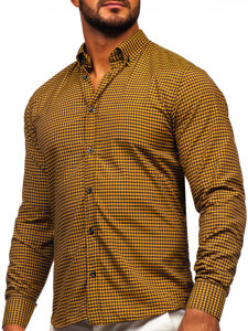 Homme Chemise à carreaux à manches longues Camel Bolf 22745