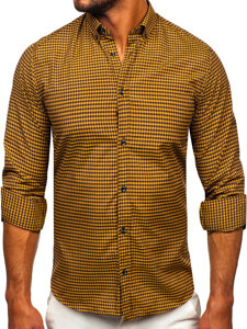 Homme Chemise à carreaux à manches longues Camel Bolf 22745