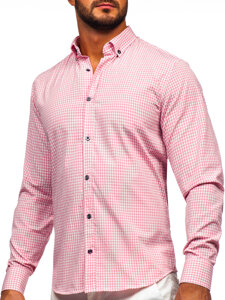 Homme Chemise à carreaux à manches longues Rose Bolf 22745