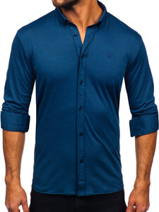 Homme Chemise casual à manches longues Bleu foncé Bolf 500