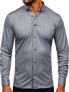 Homme Chemise casual à manches longues Gris Bolf 500