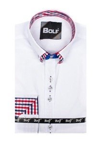 Homme Chemise élégante à manche longue Blanc Bolf 0926