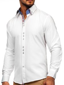 Homme Chemise élégante à manche longue Blanc Bolf 0926