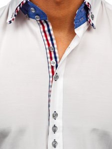 Homme Chemise élégante à manche longue Blanc Bolf 0926