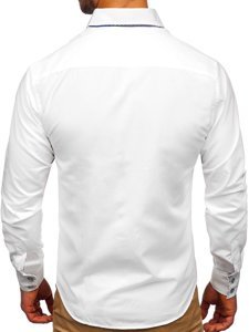 Homme Chemise élégante à manche longue Blanc Bolf 0926