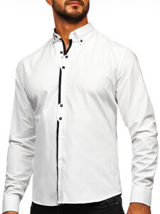 Homme Chemise élégante à manche longue Blanc Bolf 24701