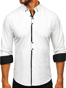 Homme Chemise élégante à manche longue Blanc Bolf 24701