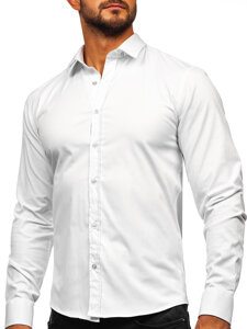 Homme Chemise élégante à manche longue Blanc Bolf 24702