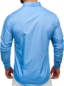 Homme Chemise élégante à manche longue Bleu ciel Bolf 5821-1