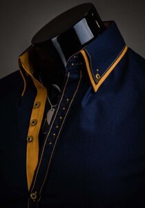 Homme Chemise élégante à manche longue Bleu foncé Bolf 3703A