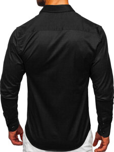 Homme Chemise élégante à manche longue Noir Bolf 24702