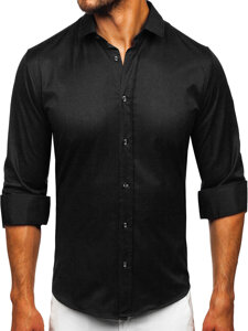 Homme Chemise élégante à manche longue Noir Bolf 24702