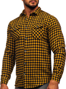 Homme Chemise en flanelle à manches longues et à carreaux Camel Bolf 22701