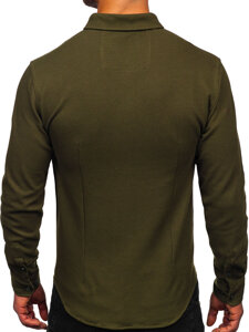 Homme Chemise en mousseline à manches longues Khaki Bolf 506