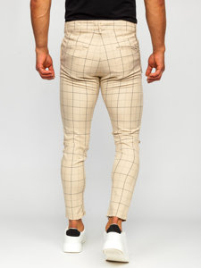 Homme Chino à carreaux Beige Bolf 0060