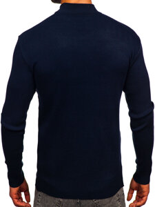 Homme Col roulé basique Bleu foncé Bolf H2402