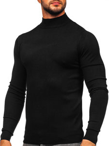 Homme Col roulé basique Noir Bolf W1-1725