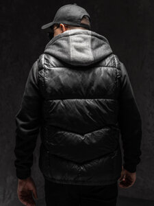 Homme Gilet à capuche Noir Bolf 2908A1