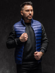 Homme Gilet matelassé Bleu foncé Bolf LY32A1