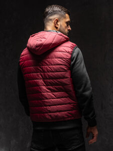 Homme Gilet matelassé à capuche Bordeaux Bolf MY88A1