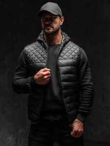 Homme Gilet matelassé à capuche Noir Bolf HDL88003A1