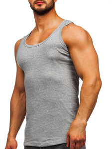 Homme Maillot de corps basique Gris Bolf 6000-3P