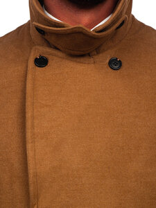 Homme Manteau d'hiver à double boutonnage à col montant Camel Bolf 1048C