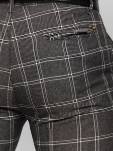 Homme Pantalon chino à carreaux Graphite Bolf 0034 