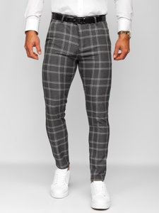 Homme Pantalon chino à carreaux Graphite Bolf 0034 